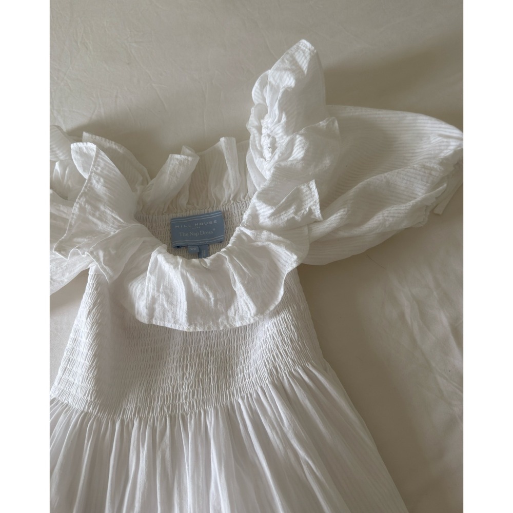 Hill House Home The Nap Dress Ellie White‎ Smocked Tiered Midi Dress XS